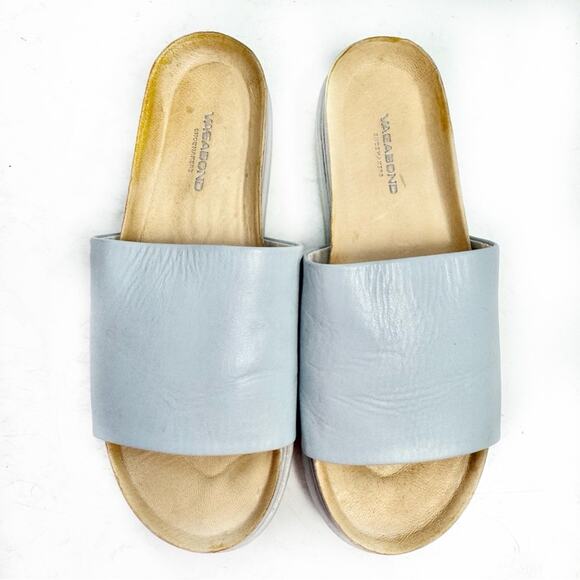 Vagabond Shoemakers Light Blue Erin Leather Slides Sandals Size 37/ US 6.5 - Picture 3 of 7